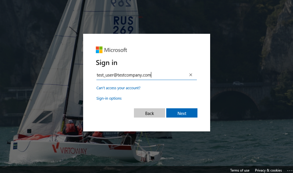 Azure Active Directory sign-in page