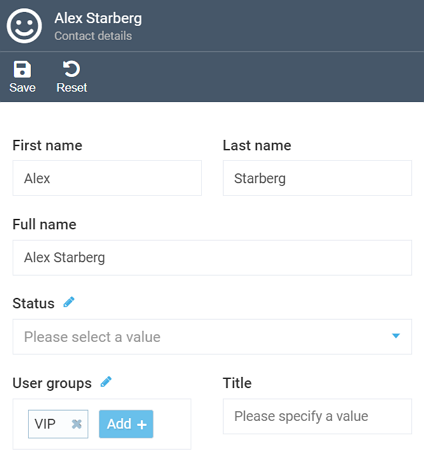 Adding contact to user group
